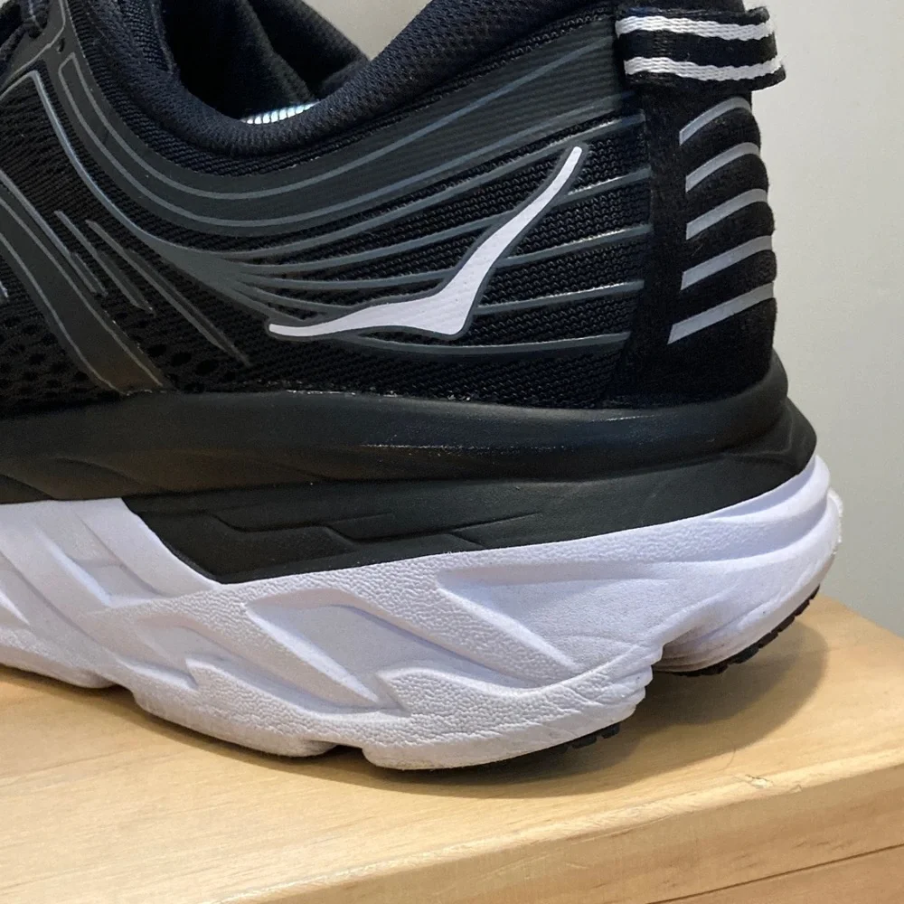 Hoka Bondi 7 Men's Black and White Road Running Shoes Size 13 - Picture 12 of 15